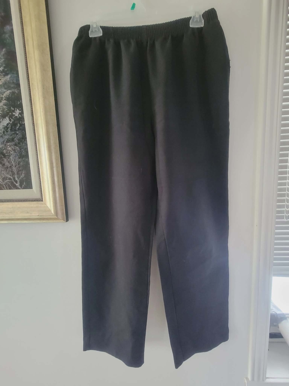 Black Elastic Waist Casual Pants